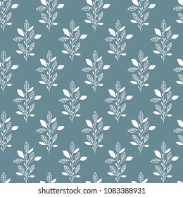 Plants seamless pattern. Scandinavian design.