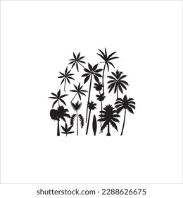Plants silhouette vector art work.