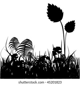 plants silhouette(easy editable elements)