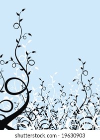 plants silhouettes ilustration