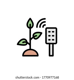 Plants, smart watering icon. Simple color with outline vector elements of automated farming icons for ui and ux, website or mobile application