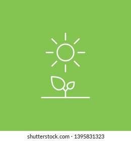 Plants, sun, eco icon - Vector. Simple element illustration from UI concept. Plants, sun, eco icon - Vector. Infographic concept vector illustration. on white background