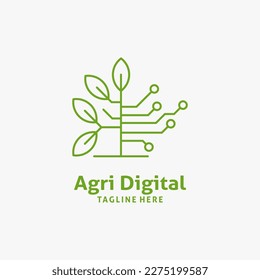 Anlagen und technische Elemente für das Design des digitalen Agrarlogo