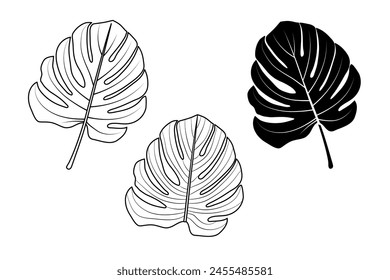 In: Plants of the Tropics. In: Monstera Leaf. Vektorsymbole.