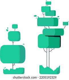 plantas de estilo único, vector de césped perfecto para elementos, medios sociales, etc