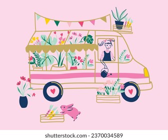 Diseño de vectores Van Girl