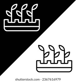 Plants Vector Icon, Lineal style icon, from Agriculture icons collection, isolated on Black and white Background.