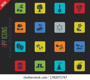 plants vector icons for web and user interface design