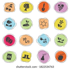 plants vector icons for web and user interface design