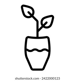 Diseño de iconos de línea de vectores de plantas