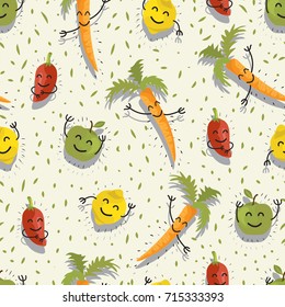plants vegetable carrot apple lemon food vegetarians colors pattern