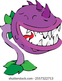 the plants vs zombies game icon is purple and has sharp teeth.