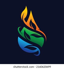 plants and water logo with droplets concept
