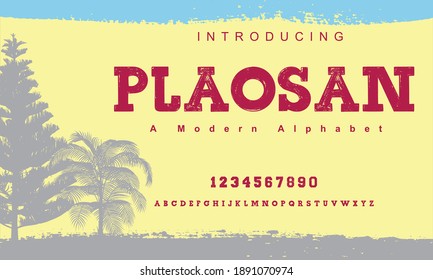 Plaosan font. Abstract sport modern alphabet fonts. Typography bold typeface design for sport, technology, fashion, digital, future creative logo font. vector illustration