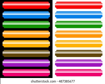 plaque, banner or button shapes as backgrounds with glossy highlight effect EPS10 vector illustration