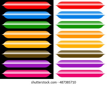 plaque, banner or button shapes as backgrounds with glossy highlight effect EPS10 vector illustration