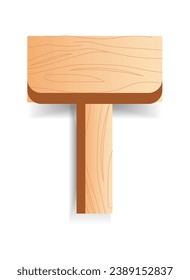 Plaque in cartoon style. Image allow to make creative projects with the adorable appeal of this wooden plaque, a featured element in design set. Vector illustration.