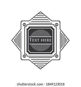 plaque decoration vintage insignia or logotype brand vector illustration