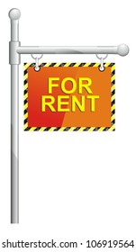 plaque index on a column of the crossbar.grunge dirty scratched background,  concept  for rent sign