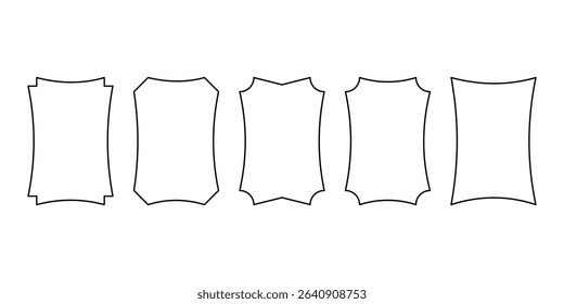 Plaque Outline Templates Set - Decorative Vector Frames. A set of five elegant and versatile blank plaque or label outline templates.