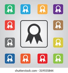 Plaque ribbon colored vector icon for web and mobile