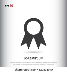 Plaque ribbon medal icon for web and mobile