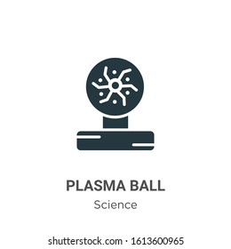 Plasma ball glyph icon vector on white background. Flat vector plasma ball icon symbol sign from modern science collection for mobile concept and web apps design.
