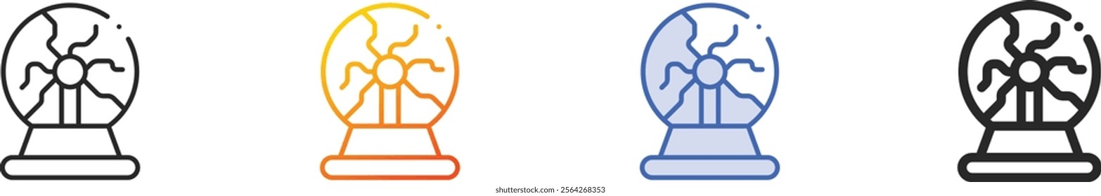 plasma ball icon.Thin Linear, Gradient, Blue Stroke and bold Style Design Isolated On White Background