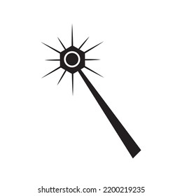 Plasma beam laser light icon | Black Vector illustration |