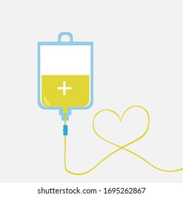 Plasma Blood For Donation On Illustration Vector 