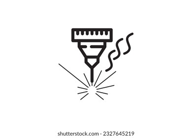 Plasma cutting CO2 icon design vector template