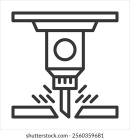Plasma Cutting Outline Icon Vector Illustration
