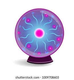 Plasma globe. Magic ball. Electric sphere.