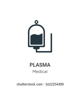 Plasma glyph icon vector on white background. Flat vector plasma icon symbol sign from modern medical collection for mobile concept and web apps design.