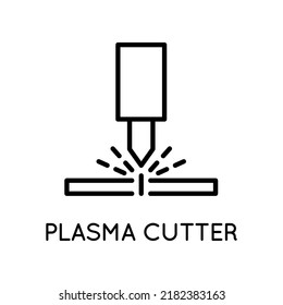 Plasma Machine Icon. Metalworking, Manufacturing. Manufacturing, Design, Project. Vector sign in simple style isolated on white background.