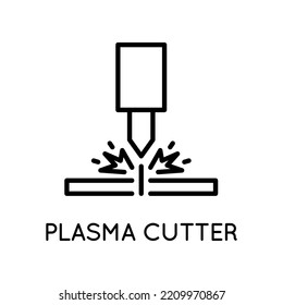 Plasma Machine Icon. Metalworking, Manufacturing. Manufacturing, Design, Project. Vector sign in simple style isolated on white background.