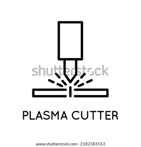 Plasma Machine Icon. Metalworking, Manufacturing. Manufacturing, Design, Project. Vector sign in simple style isolated on white background.