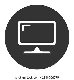Plasma monitor icon. TV screen vector sign. Vector flat sign. Gray background.