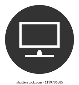 Plasma monitor icon. TV screen vector sign. Vector flat sign. Gray background.
