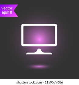 Plasma monitor icon. TV screen vector sign. EPS 10 flat symbol