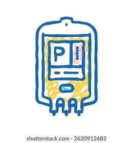 embalagem do plasma ícone doodle esboço vetor. sinal de embalagem do plasma. símbolo isolado ilustração
