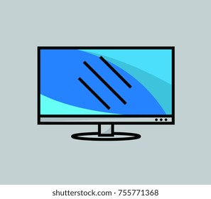 Plasma tv on gray background