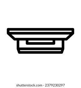 plasma tv pedestal top view line icon vector. plasma tv pedestal top view sign. isolated contour symbol black illustration