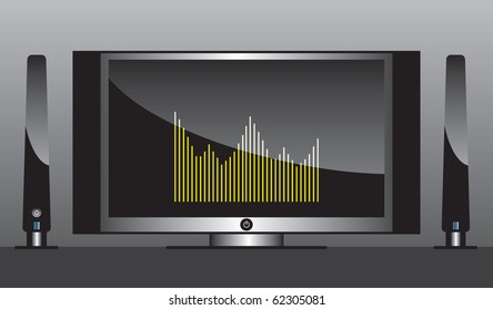 Plasma TV, vector illustration