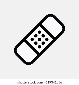 Plaster or Band Aid Icon. Medical Patch Symbol Isolated