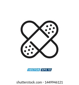 Plaster and Band Aids Icon Vector Design Illustration 