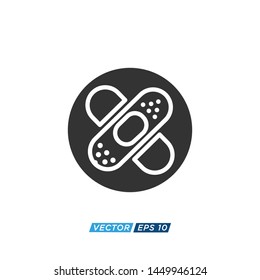 Plaster and Band Aids Icon Vector Design Illustration 