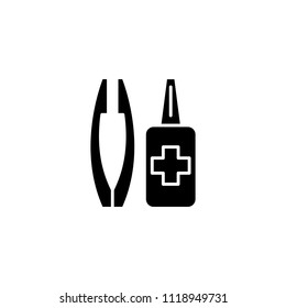 Plaster bandage black icon concept. Plaster bandage flat  vector symbol, sign, illustration.