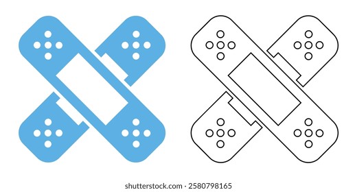 plaster bandage icon vector, medical apps, healthcare, first aid kits, hospitals, clinics, pharmacies, and wound care pictogram symbol ui and ux design, glyphs and stroke line