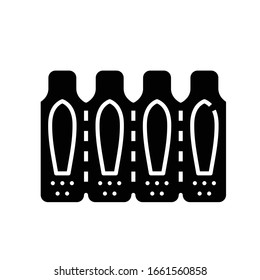 Plaster black icon, concept illustration, vector flat symbol, glyph sign.